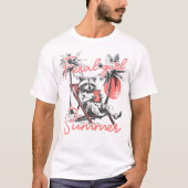 wild meisje zomer grappig meme wild wasbeer zomer t-shirt (Voorkant)