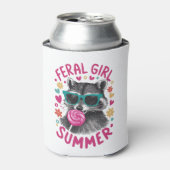 wild meisje zomer opossum blikjeskoeler (Blikje Voorkant)