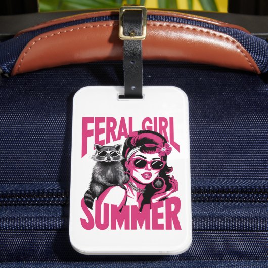  wild meisje zomer opossum grappige wasbeer bagagelabel (Voorkant Insitu 2)