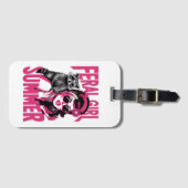  wild meisje zomer opossum grappige wasbeer bagagelabel (Voorkant (horizontaal))