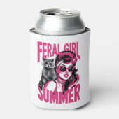  wild meisje zomer opossum grappige wasbeer blikjeskoeler (Blikje Voorkant)