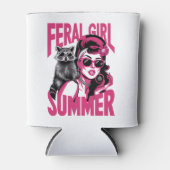  wild meisje zomer opossum grappige wasbeer blikjeskoeler (Voorkant)