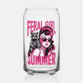  wild meisje zomer opossum grappige wasbeer blikvorm glas (Voorkant)