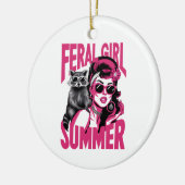  wild meisje zomer opossum grappige wasbeer keramisch ornament (Links)