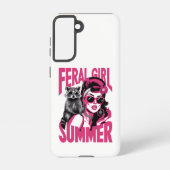  wild meisje zomer opossum grappige wasbeer samsung galaxy hoesje (Achterkant)