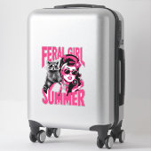  wild meisje zomer opossum grappige wasbeer sticker (Koffer)