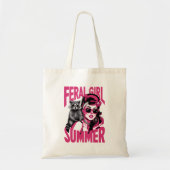  wild meisje zomer opossum grappige wasbeer tote bag (Voorkant)