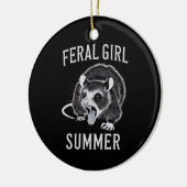 wild meisje zomer opossum keramisch ornament (Links)