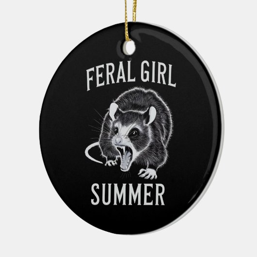 wild meisje zomer opossum  keramisch ornament (Links)