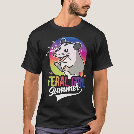 wild meisje zomer opossum t-shirt (Voorkant)