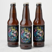 wild meisje zomer opossum tie dye wasbeer bier etiket (Flessen)