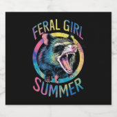 wild meisje zomer opossum tie dye wasbeer bier etiket (Enkel label)