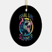 wild meisje zomer opossum tie dye wasbeer keramisch ornament (Rechts)