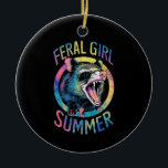 wild meisje zomer opossum tie dye wasbeer keramisch ornament<br><div class="desc">wild meisje zomer opossum tie dye wasbeer</div>