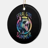 wild meisje zomer opossum tie dye wasbeer keramisch ornament (Links)