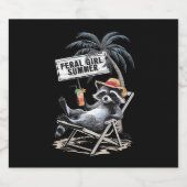 wild meisje zomer strand grappige wasbeer bier etiket (Enkel label)