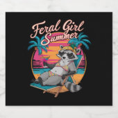 wild meisje zomer strand grappige wasbeer bier etiket (Enkel label)