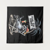 wild meisje zomer strand grappige wasbeer wandkleed (Voorkant (horizontaal))