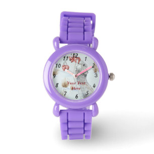 wild met een kleine houten muis met sneeuwscène horloge
