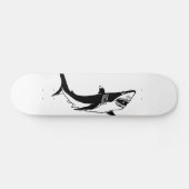 wild met witte haai persoonlijk skateboard (Horizontaal)