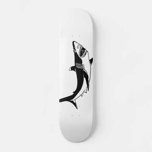 wild met witte haai persoonlijk skateboard (Voorkant)