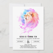 Wild Modern Lion Verjaardag Kaart (Voorkant)