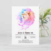 Wild Modern Lion Verjaardag Kaart (Staand voorkant)