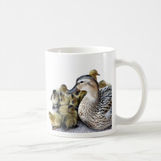 Wild Moeder Duck en Ducklings Koffiemok (Rechts)