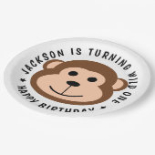 Wild Monkey Oerwoud Safari Dier Kids Verjaardag Papieren Bordje (Gekanteld)