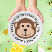 Wild Monkey Oerwoud Safari Dier Kids Verjaardag Papieren Bordje