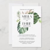 Wild monstera tropical vertrekt geometrische bruil kaart (Voorkant)