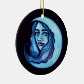 Wild MoonChild Goddess Moon Child Witch Keramisch Ornament (Rechts)