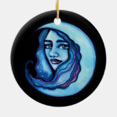 Wild MoonChild Goddess Moon Child Witch Keramisch Ornament (Achterkant)