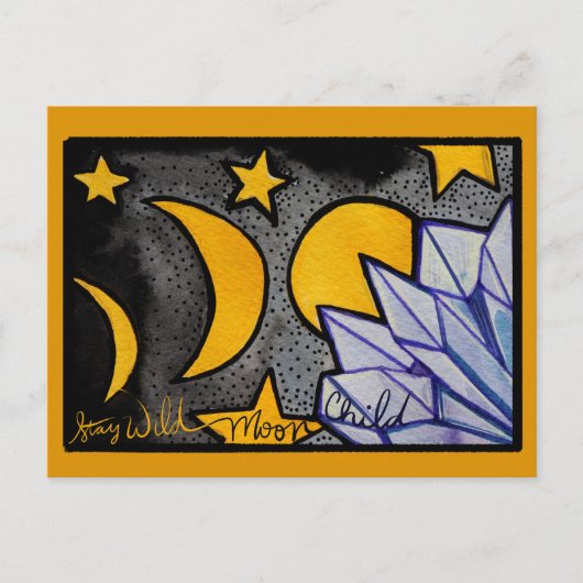 Wild MoonKind Maan Fases Briefkaart (Voorkant)
