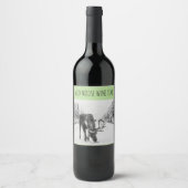 Wild Moose In Sneeuw Wijn Tijd Wijn Etiketten (Voorkant)