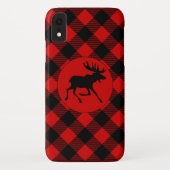 Wild Moose op Red Buffalo Plaid Pattern Case-Mate iPhone Case (Achterkant)