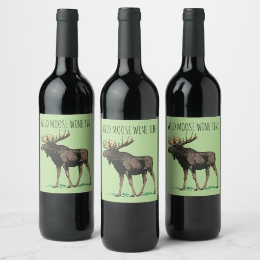 Wild Moose Wine Time Wijn Etiketten (Flessen)