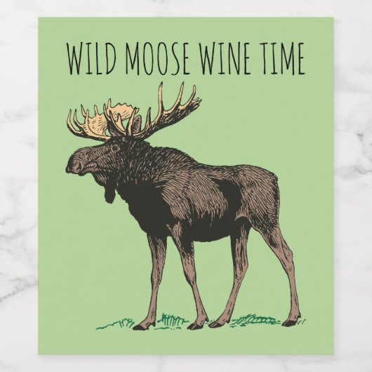 Wild Moose Wine Time Wijn Etiketten (Enkel label)