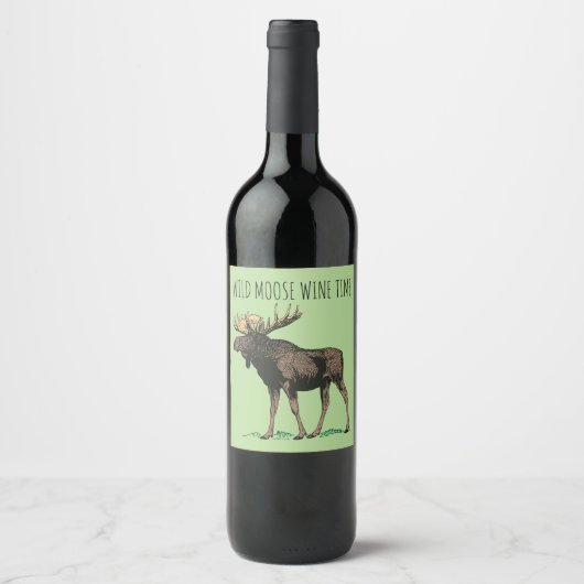 Wild Moose Wine Time Wijn Etiketten (Voorkant)