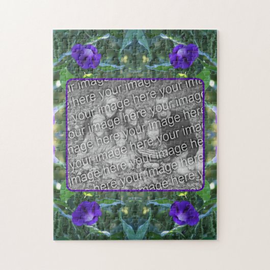 Wild Morning Glory Flowers Lijst Uw foto toevoegen Legpuzzel (Verticaal)