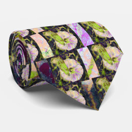 Wild Morning Glory Pink Green Delicate Pattern Stropdas