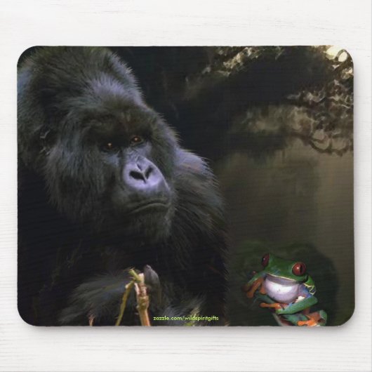 Wild Mountain Gorilla Wildlife-supporter Mousepad Muismat (Voorkant)