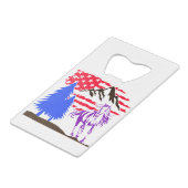 Wild Mountain Horse Galloping Creditkaart Flessenopener (Voorkant Gekanteld)