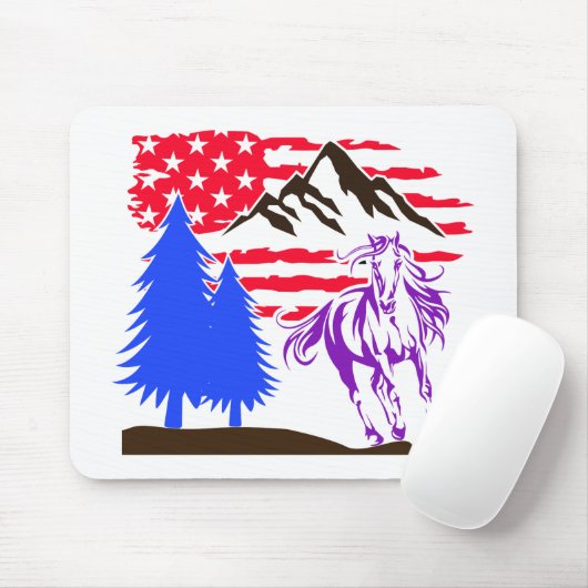 Wild Mountain Horse Galloping Muismat (Met muis)