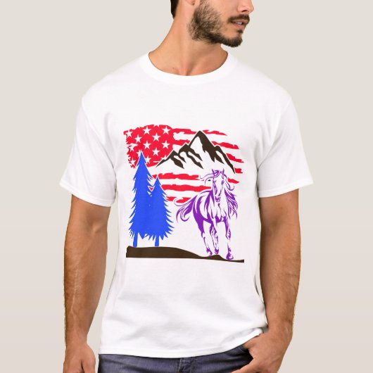 Wild Mountain Horse Galloping T-shirt (Voorkant)