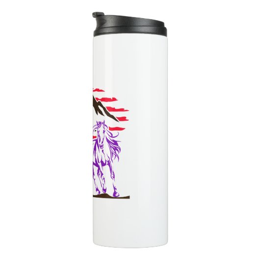 Wild Mountain Horse Galloping Thermosbeker (Geroteerd rechts)