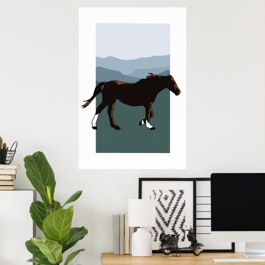 Wild Mountain Mare Poster (Thuiskantoor)