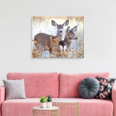Wild Mule Deer Pair | Californië Canvas Afdruk (Insitu (Woonkamer))
