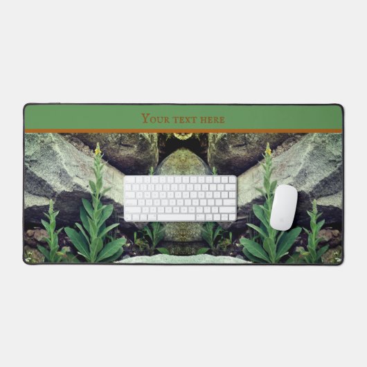 Wild Mullein Flowers onder Rocks Personalized Bureaumat (Keyboard & Muis)