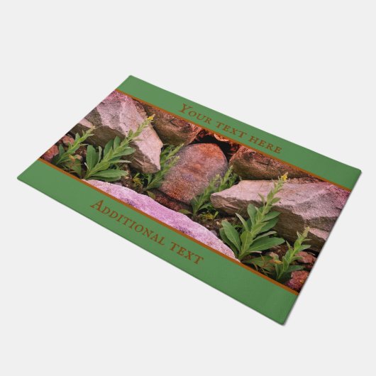 Wild Mullein Flowers onder Rocks Personalized Deurmat (Schuin)